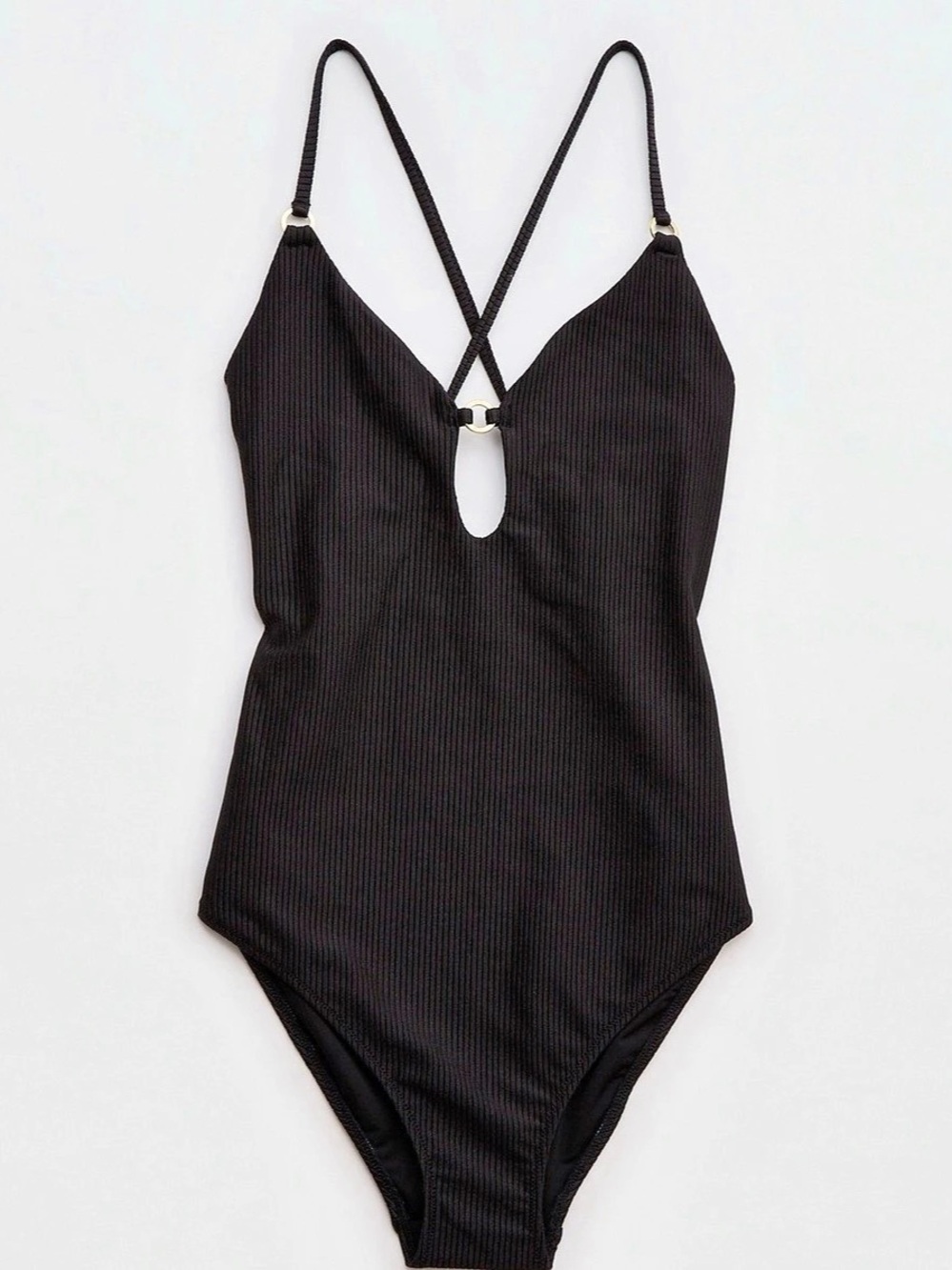 Aerie  One-Piece Swimsuit in Black Size Large NWT